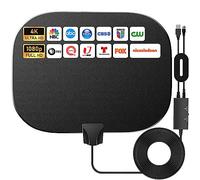 Antenne TV d'intérieur Freeview 2025, portée de 600 km, antenne HDTV numérique avec amplificateur de signal, antenne TV à gain élevé avec câble coaxial de 10 m, tuner TV 4K 1080p DVB-T