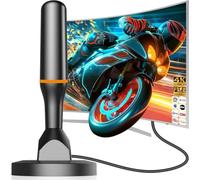 Antenne TV d'intérieur pour chaînes locales, antenne numérique 4K HD pour Smart TV intérieure, pas besoin de câble - Base magnétique, réception à 360°