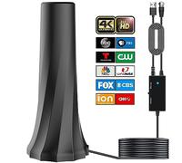 Antenne TV d'intérieur pour Smart TV avec récepteur amplificateur de signal à 360°, antenne HD pour chaînes locales portée de plus de 1 000 km