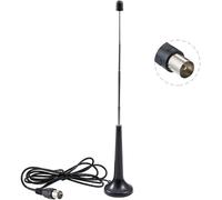 Antenne TV DVB-T HDTV Numérique avec Base Magnétique-Connecteur Mâle Télescopique 5 Sections 5dBi VHF/UHF-Mini Antenne 1.5 m Câble Coaxial RG174 pour DVD LCD Appareils DVB-T