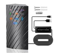 Antenne TV Extérieure Intérieur, 39DBI 480 km Réception Antenne TNT avec Câble Coaxial de 10m, Gain élevé Signal Amplificateur et Mode Double Signal pour 1080P 4K DVB-T DVB-T2 VHF UHF