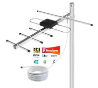 Antenne TV Extérieure Longue Portée 4K/HD - Yagi 9 Éléments pour Réception TNT Fiable, Compatible DVB-T/T2 - Râteau Résistant aux Intempéries avec Câble Coaxial 10 m (K608-FR-251201)