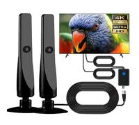 Antenne TV Flexiwave Wavemax 2025 pour Intérieur et Extérieur, Antenne TV Numérique Longue Portée Wave Max pour Téléviseurs Intelligents, Amplificateur de Signal HDTV, Compatible 4k(2pcs)