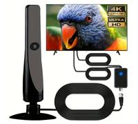 Antenne TV HD intérieure extérieure DVB-T2 HDTV, câble 5m 4.0mm, réception numérique, adaptateur F inclus, haute qualité signal
