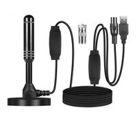 Antenne TV HD portable KAL intérieur/extérieur, réception 360°, double amplificateur, VHF/UHF, base magnétique