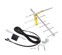 Antenne TV HD Yagi Amplifiée 8,Longue Portée 10dB,UHF/VHF/FM HDTV,100 Miles,pour l'Extérieur #A