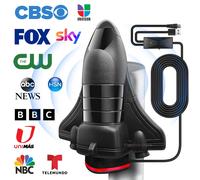 Antenne TV HDTV 3200 Miles 39DBI Antenne TV numérique HD intérieure et extérieure avec amplificateur de signal,antenne pour téléviseurs intelligents et plus âgés Rouge