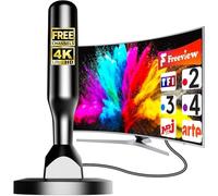 Antenne TV intérieur,antena portatil TV 2026, Antenne TNT Intérieur Amplifiée pour Téléviseur Intelligent, antennes TNT 4K 1080P pour Chaînes Locales, Base Magnétique,Antenas TV portatile Câble 9.8ft