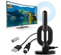 Antenne TV Intérieur et Extérieur avec Base Magnétique Forte, HD Portable, Réception Longue Portée à 360°, Compatible 4K 1080P VHF HDTV Gratuites