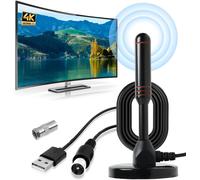 Antenne TV Intérieur et Extérieur avec Base Magnétique Forte, HD Portable, Réception Longue Portée à 360°, Compatible 4K 1080P VHF HDTV Gratuites