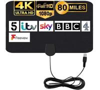 Antenne TV Intérieur Puissante 200km Antenne HDTV 4K 1080P Antenne TNT Interieur pour Chaîne Locale Postuler à Tous Les Téléviseurs