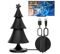 Antenne TV IntéRieur Puissante, 2025 Nouveau Antenne TNT IntéRieur Puissante,CâBle Coaxial De 5m, Réception Longue Portée 420km à 360° ，Compatible 4K 1080P HDTV & VHF UHF