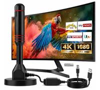 Antenne TV IntéRieur Puissante, Antenne TNT IntéRieur CâBle Coaxial De 5m