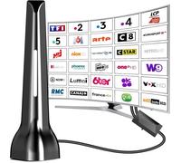 Antenne TV intérieur puissante,Antenne TNT intérieure équipée d'un amplificateur de Signal à Gain élevé,réception Longue Distance
