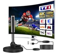 Antenne TV IntéRieur Puissante, Nouveau pour 2025 Antenne TNT IntéRieur Puissante, CâBle Coaxial De 5m, RéCeption Longue Distance 500km, 360 DegréS sans Angle Mort