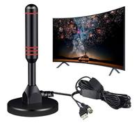 Antenne TV Intérieur Puissante TNT,360°Antenne TV Intérieure 50KM Longue Portée,High Gain Décodeur TNT HD Terrestre