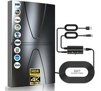 Antenne TV Intérieur Puissante TNT HD,600KM Gamme Antenne Intérieure HDTV Amplificateur Intellectuel Signal,Convient aux 1080P 4K VHF UHF Chaînes Télévision Gratuites-10m de Câble Coaxial