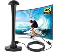 Antenne TV Intérieur Puissante TNT HD,Antenne TV Exterieure Puissante avec Base Magnétique,Réception Longue Antenne TNT avec Signal Puissant 4k 1080P(Q33)