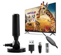 Antenne TV Intérieur Puissante TNT HD Téléviseurs Intérieur avec Câble en Cuivre de 3 m et Base Magnétique Antenne TV Intérieure