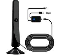 Antenne TV Intérieur TNT HD,Antenne HDTV avec Amplificateur de Signal numérique Longue portée,Ventouses et Câble Coaxial pour 4K