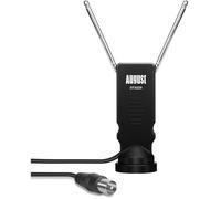 August DTA220 Petite antenne Freeview HD - Antenne intérieure télescopique Double pour DVB-T/T2, Dab - Tuner TV USB et Base collable pour Voiture, Camion, Maison, Camping avec câble de 2 m - Noir