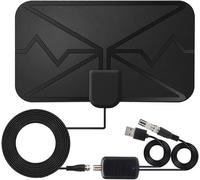 Antenne TV Intérieur TNT HD Puissante,avec Amplicateur de Signal Jusqu’à 120 km de Portée Chaînes locales gratuites,pour 1080P 4K