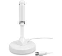 Antenne TV Interieur TNT HD Puissante Belgique DTA240 Digital et Numérique UHD,Magnétique Aimantée,Petite,Portable,Discrète,UHF VHF pour Salon,Caravane Camping-Car,câble 2m - Blanche(Q30)