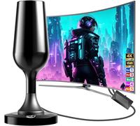 Antenne Tv Intérieure 2025,Antenne Numérique Terrestre Avec Base Magnétique/Amplificateur De Signal,Réception À 360° Antenne Tv Amplifiée Puissante,Support (4K/1080P/Vhf/Uhf) Pour Smart Télévision