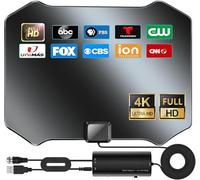 Antenne TV intérieure 2026 pour Smart TV plus de 8 000 km, antenne HDTV pour chaînes locales avec amplificateur de signal pour 4K 1080p - Câble coaxial de 5 m de long