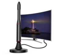 Antenne TV intérieure 4K 8K, antenne numérique avec amplificateur de signal de qualité supérieure, réception à 360° pour chaînes locales, câble coaxial haut débit de 9 m