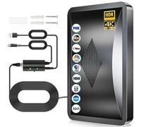 Antenne TV intérieure améliorée 2026, antenne HDTV longue portée de plus de 3 600 km pour Smart TV d'intérieur, antenne numérique pour chaînes locales 4K 1080p avec amplificateur de signal - Câble