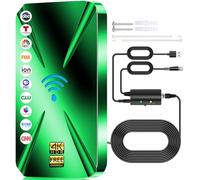 Antenne TV intérieure améliorée 2026, portée de plus de 3 600 kilomètres, antenne numérique pour Smart TV intérieure, antenne HDTV pour chaînes locales avec amplificateur, antenne extérieure