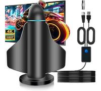 Antenne TV Intérieure,Antennes TNT HDTV avec Amplicateur de Signal Amélioré,Antenne TV Intérieure à Réception Longue Portée à 360°,pour 4K 1080P All HD Chaînes Télévision