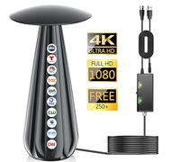 Antenne TV intérieure avec câble coaxial de 11,6 m de portée de plus de 3 200 km. Antenne HDTV pour chaînes locales