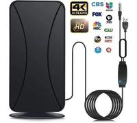 Antenne TV Intérieure Extérieure, 480 km Antenne HDTV Numérique Puissante avec Intelligente Amplificateur de Signal