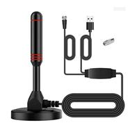 Antenne TV intérieure HD, antenne numérique intérieure 193 km avec amplificateur de signal compatible 4K/1080P/UHF/VHF/Freeview HDTV