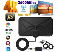 Antenne TV intérieure numérique 3600 Mile 4K, antenne TV numérique DVB-T HD pour plus de chaînes, noir