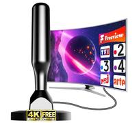 Antenne TV Intérieure Puissante 2026, Antenne TNT HD/4K avec Réception 500 km, 360° sans Angle Mort, Câble Coaxial 5m, Meilleure Réception pour Chaînes Gratuites TNT et TV Numérique