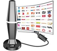 Antenne TV Intérieure Puissante,2026 Antenne TNT HD Intérieure avec Base Magnétique Solide-Réception 360° Anti-Brouillage