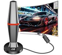 Antenne TV Intérieure Puissante TNT HD,450KM Longue Portée et Antenne TV avec Amplicateur de Signal Amélioré,pour 1080P 4K Chaînes,3m de Câble Coaxial & avec Base Magnétique