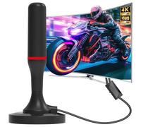 Antenne TV Intérieure TNT HD,Puissante Antenne HDTV Intérieur avec Amplificateur de Signal à Gain Élevé, Chaînes Locales Gratuites 450km Réception Longue Portée à 360 Compatible avec TV 4K 1080P