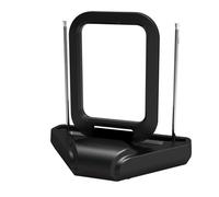 Antenne TV intérieure UHF - D2 - Filtre 5G - Compatible UHD/4K - Portée 15 km - Noire