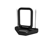 Antenne TV intérieure UHF - filtre 5G, compatible UHD/4K, DVB-T/T2, portée 15 km, noire