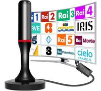 Antenne Tv Interne Amplifiée Puissante, 2025 Antenne Smart Tv D'Intérieur Avec Câble De 3 M, Base Magnétique Puissante, Réception À 360 ° Prend En Charge 4K/1080P/Vhf/Uhf Dvb-T/T2 Canaux Gratuits