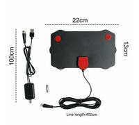 Antenne TV numérique à gain élevé,boîtier TV DTV HD,amplificateur de prise UE,antenne intérieure active,design plat HD,5000 Beauté,4K - Type Black #D