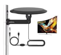 Antenne TV numérique à longue portée pour intérieur et extérieur - Pour grenier et camping-car - Avec booster, Freeview 4K/HDTV/1080p - Chaînes locales avec câble coaxial de 9,8 m