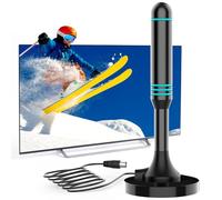 Antenne TV numérique d'intérieur Ariels avec amplificateur, base magnétique puissante pour une installation facile, antenne Smart TV intérieure compatible 4K/1080p tous les téléviseurs - Câble coaxial