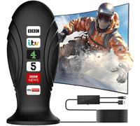 Antenne Tv Numérique D'Intérieur Avec Amplificateur De Signal Puissant Uk, Portée De Plus De 900 Km, Réception Tv Portable Ariel, Amplificateur Pour Chaînes Locales Hd 4K 1080P