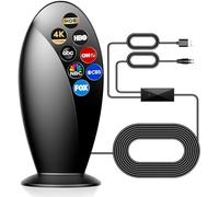 Antenne TV numérique d'intérieur - Super longue portée de 1 200 km - Puce intelligente pour canaux HD locaux - Avec amplificateur de signal - Prend en charge 4K 1080p pour les téléviseurs intelligents