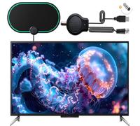 Antenne TV numérique Freeview intérieure avec signal fort UK portée de plus de 130 km - Antenne TV intelligente d'extérieur - Radio VHF/UHF/DAB/4K/1080P (HC06G-A)